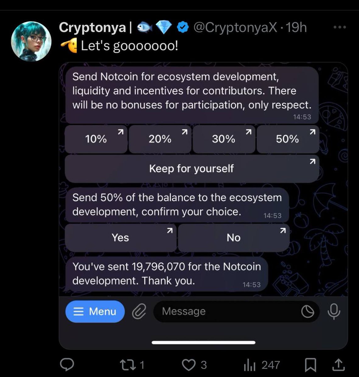 thenotcoin tweet picture