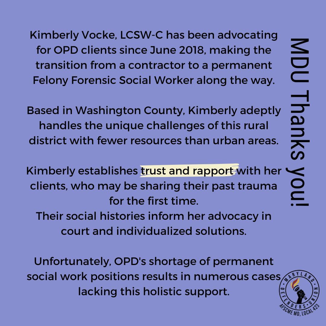 MDDefenderUnion's tweet image. #SocialWorkMonth #FundPublicDefense