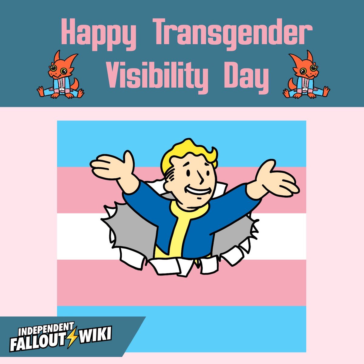 What a special day for our Fallout: New Vegas Fans! All jokes aside, happy transgender visibility day from our family to yours. Trans rights are human rights!