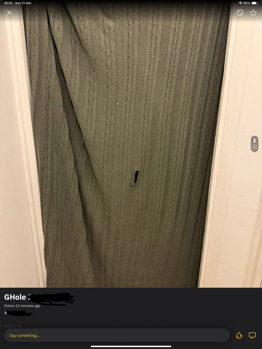 I thought that this was a very small rip in some old curtains.