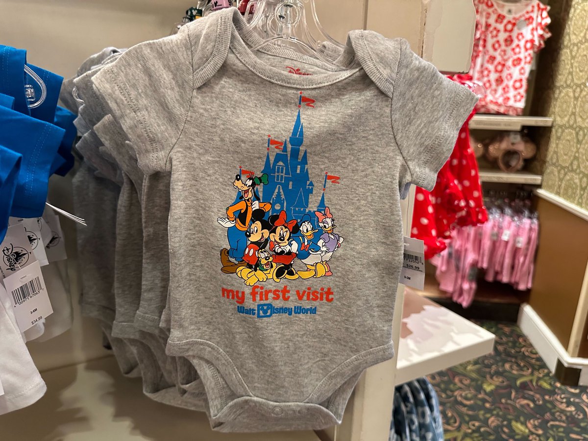 Infant Two-Piece Set and My First Visit Onsie
📍 Location: Emporium, Magic Kingdom 
🏷️ Price: 
🏷️ Two Piece Set: $34.99
🏷️ Onesie: $26.99