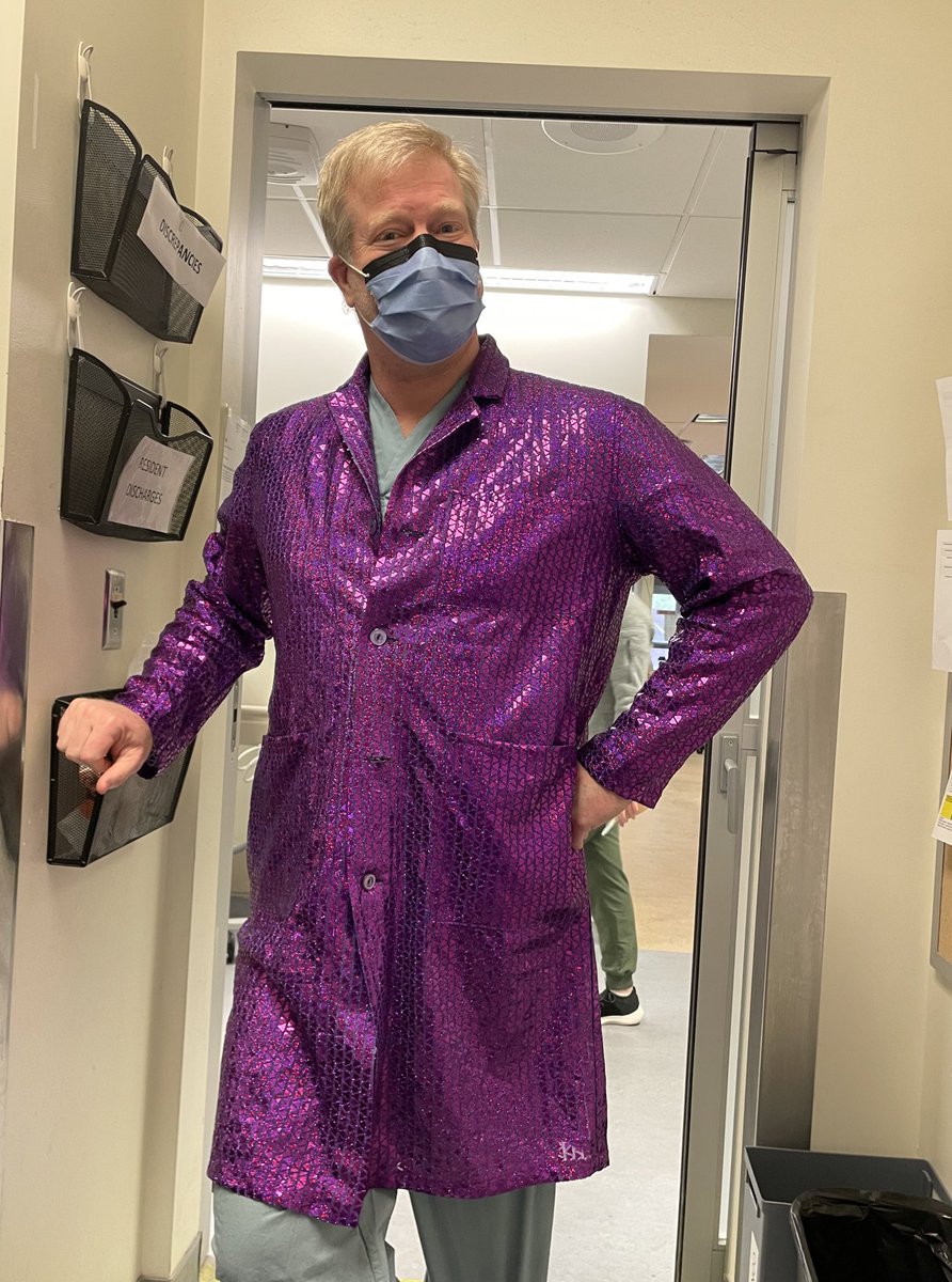 I volunteer to work the Easter ER shift so my colleagues who celebrate the holiday can have time off with their family. It also is a good reason to wear my purple sparkle lab coat :)