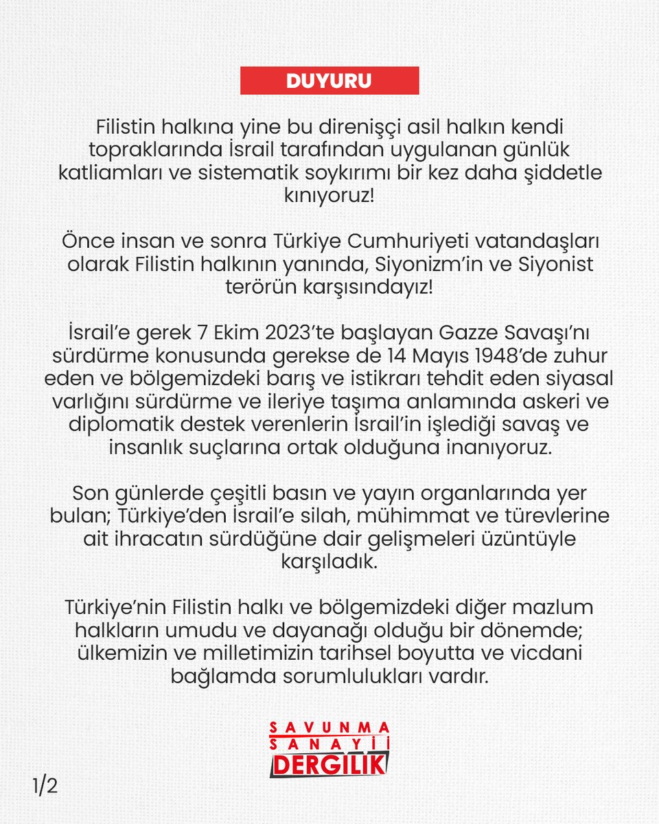 Savunma Sanayii Dergilik tweet media