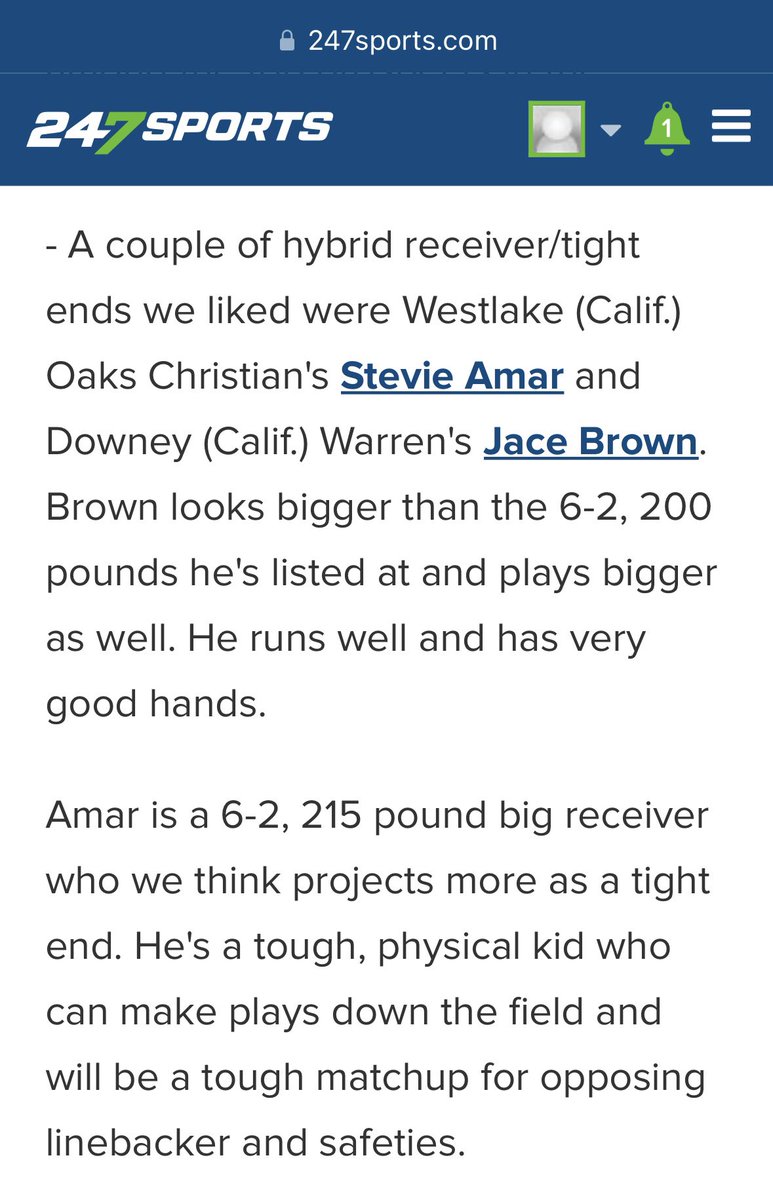 Appreciate the mention in the article!🙏🏽@GregBiggins @UANextFootball @247recruiting @247Sports #UANext