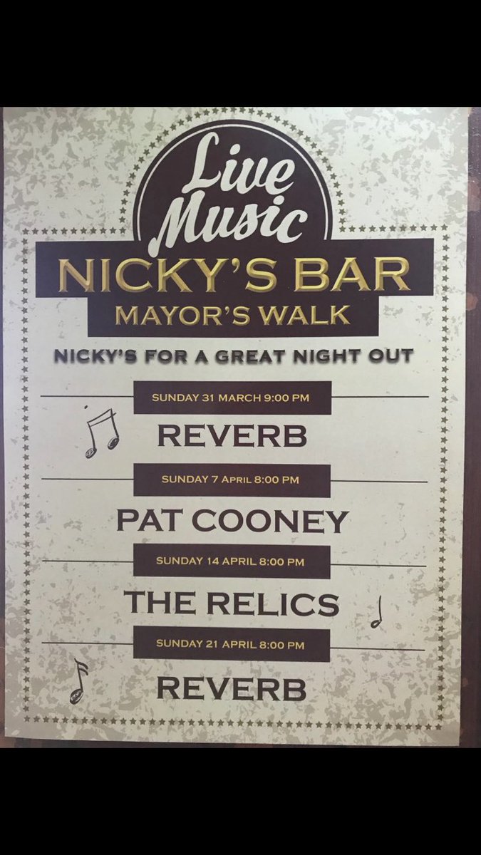 Happy Easter Sunday to everyone. Live music this evening is with REVERB <a href="/tuckerhealy43/">Tuckerhealy43@gmail.com</a> and them will have the place rocking, always one of the best Sunday nights . 𝘧𝘰𝘭𝘭𝘰𝘸𝘦𝘳𝘴