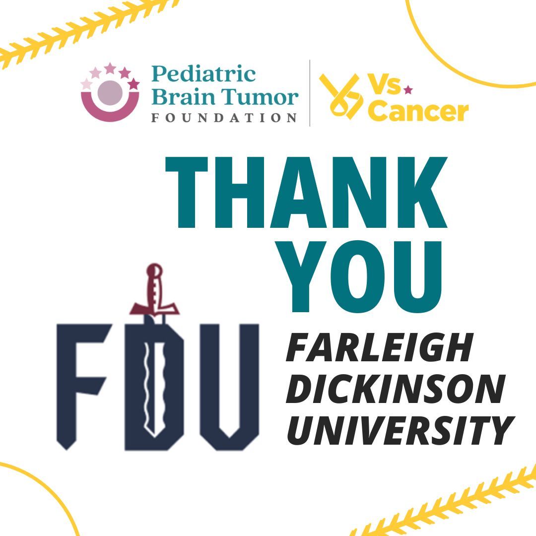 Shoutout to the @FDUKnightsBase team, whose dedication to kids with brain cancer is a colossal home run! Thank you for teaming up again with Vs. Cancer & knocking it out of the park by raising over $3k! Help the Knights hit their goal: buff.ly/4a8LRrL