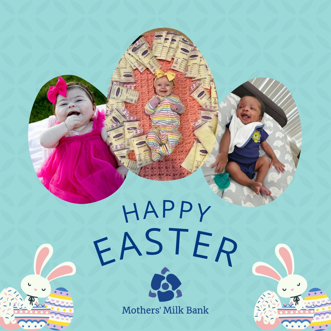 🐰 Happy Easter from Mothers' Milk Bank! 🐣Wishing you and your loved ones a day filled with joy, laughter, and the beauty of springtime.🌼

 #HappyEaster #MothersMilkBank #MilkBanking #MMB #Impact #MakingMagic #DonorMilk #MilkDepot #Babies