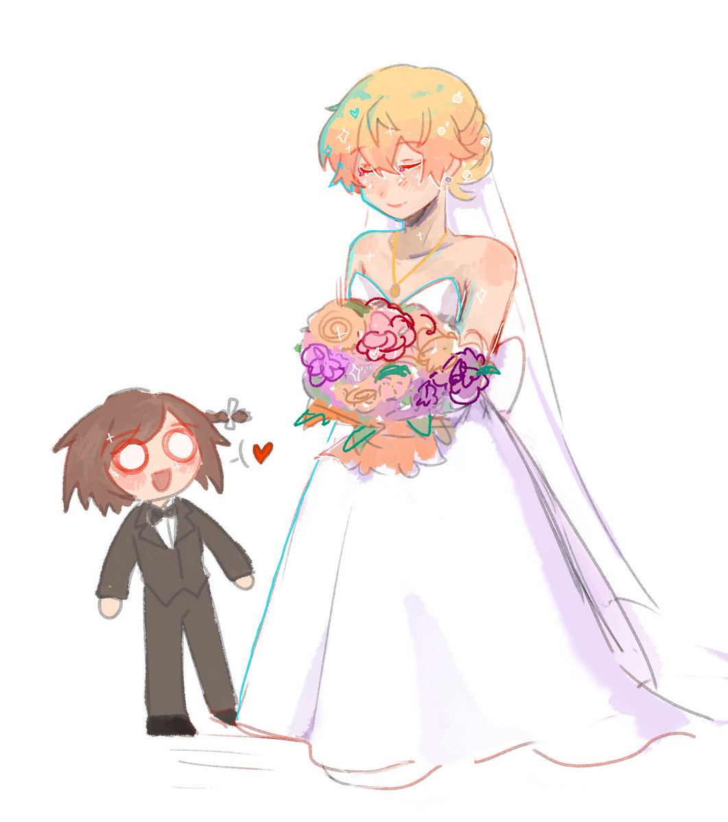 dailyniigosho's tweet photo. 【🌟🎨】  

Beautiful Bride and Ugly Ass Groom. https://t.co/5aEXfTDfbZ