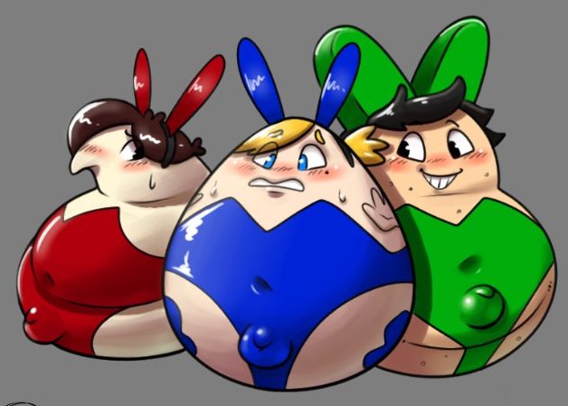 Happy Easter everyone! I didn't have too much time to make a new pic for this year but enjoy these bunny bois featuring Pomal, @Dunnhier1 's Constantine and another pals oc all shaped into various easter candies!