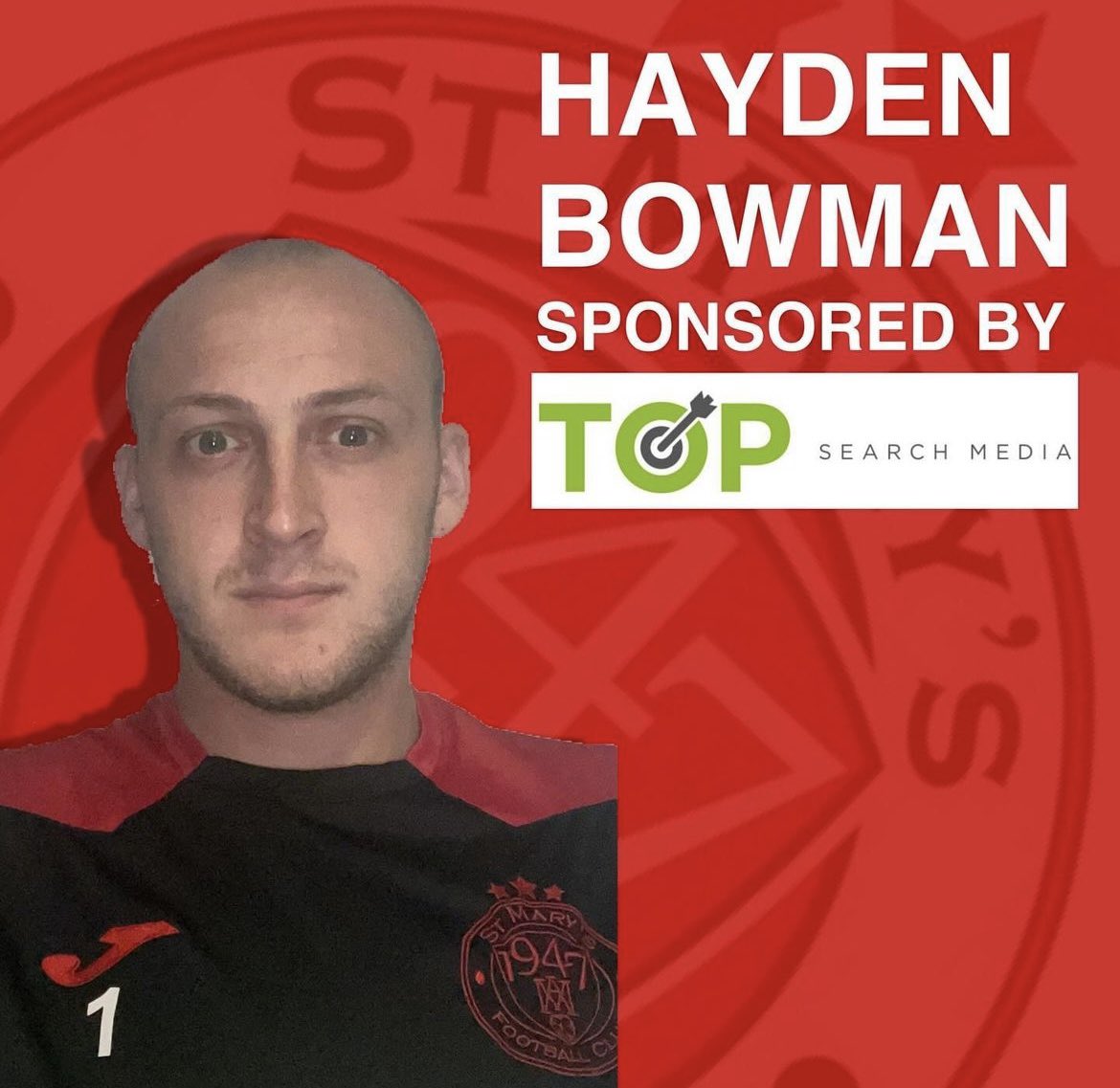 StMarys1947FC's tweet photo. Man of the match in our game yesterday was @hbowman94 
Our number 1 shot stopper had a superb game between the sticks with some outstanding reflex saves, dominating his penalty area and reading the game at key moments 👏🏻
Hayden is sponsored by Top Search Media https://t.co/C34Ykn7TkH