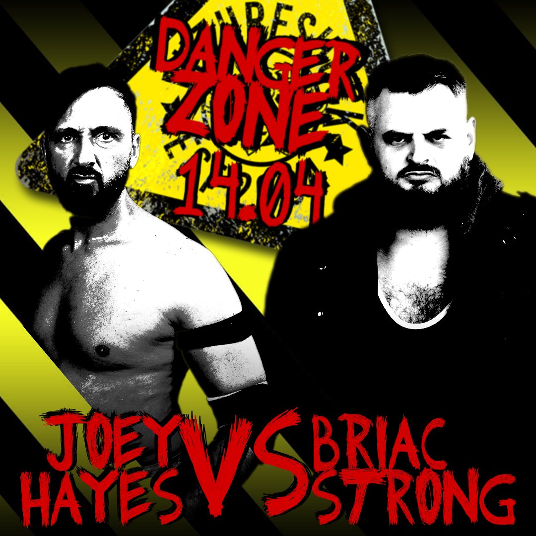 TWO WEEKS! One on one for the first time, Joey Hayes versus Briac Strong on 14th April at #DangerZone. Can That Man get some payback for Sam Bailey or will The Hunter claim yet another trophy? Tickets: skiddle.com/e/38040487.