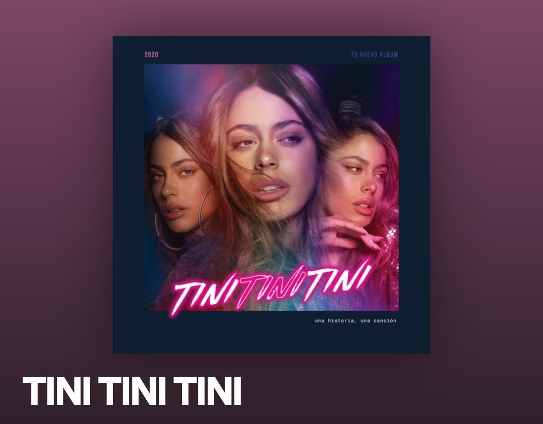 <a href="/TiniStoessel/">tini</a> Disco 3
Tini Tini Tini
Género: Reggaeton, balada y trap.
Fecha de lanzamiento: 3 de diciembre de 2020.
Cantidad de canciones: 14.
Discográfica: Hollywood récords, Universal Music latín entertainment.
Duración: 36 minutos, 48 segundos.