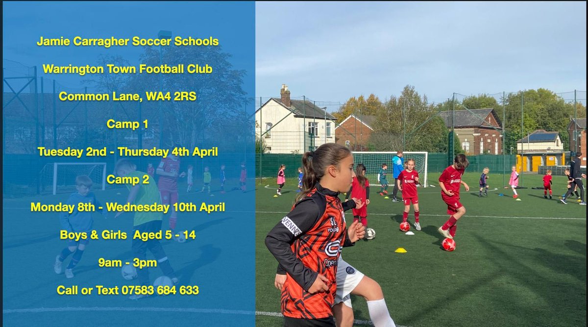 Warrington Town FC (@theyellows) on Twitter photo ⚽💪 <a href="/JCSS_Northwest/">JCSS Northwest</a> is back at Warrington Town this Easter with two camps for boys and girls aged 5-14!
📞 To book, call or text: 07583 684633 ⚽💪 <a href="/JCSS_Northwest/">JCSS Northwest</a> is back at Warrington Town this Easter with two camps for boys and girls aged 5-14!
📞 To book, call or text: 07583 684633