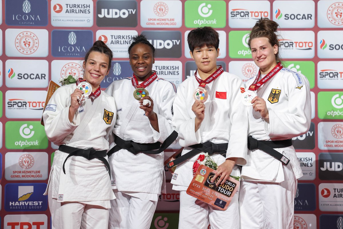 Day 3 female medalists at #JudoAntalya 🇹🇷🔝