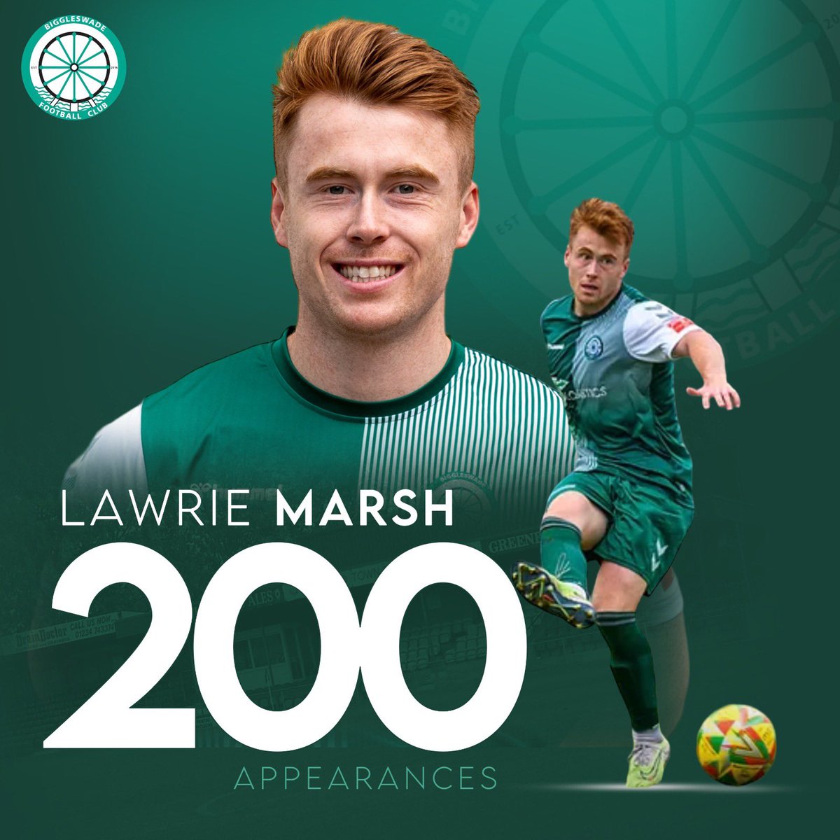 200 UP FOR LAWRIE | 💚⚽️👏

Congratulations to <a href="/LawrenceM8/">Lawrie.</a> on recently reaching 200 appearances for Biggleswade FC.

He joins Adam Hunt, twin brother Alex, Tom Coles, Ryan Inskip and Pat McCafferty in the 200 Club.

#WeAreFC