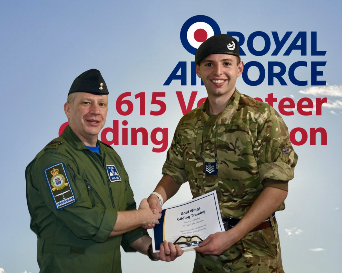 Congratulations to Cadet F/Sgt Luke Mutton 👏 He completed his AGT yesterday and was awarded his Gold Wings by our CFI Flt Lt Paul Reed. 

Well done Luke, from all of us on the Squadron 👍

#pilot #aviation #flight #training #glider #wings