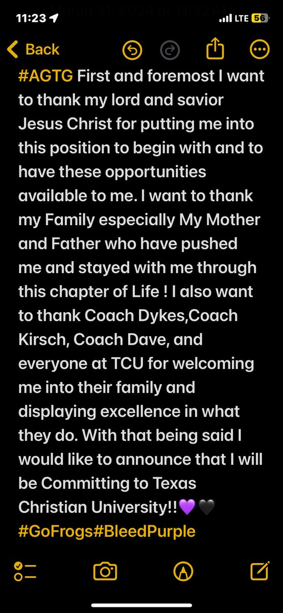 #AGTG @TCUFootball @CoachSonnyDykes @DickinsonFB @DHSFBRecruiting