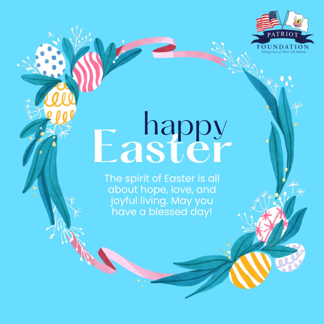 Happy Easter to everyone especially out veterans and their families. 🐰 💕 If you are looking for a way to celebrate today, please consider giving the gift of higher education by donating at patriotfoundation.org today! #PatriotFoundation #Easter #NonProfit #Scholarships