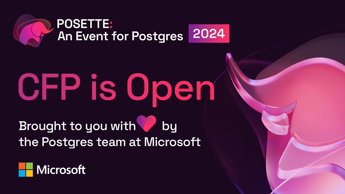 7️⃣ more days until the #CFP closes on Apr 7, 2024 @ 11:59PM PDT! Our talk selection team is excited to review all your proposals 📝 ⏰ CFP for #PosetteConf is closing soon aka.ms/posette-cfp-20…