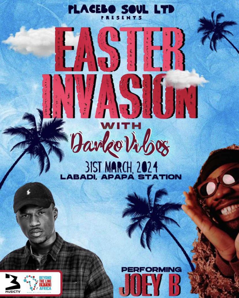 DisTurB____'s tweet photo. biggest easter show in ghana held by darkovibes happening live inside labadi (apapa station) tonight. come and jam🔥🔥🔥 https://t.co/1hFIdiNQXd