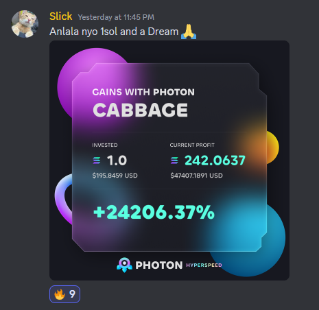 apoldiaries's tweet photo. lmao another legendary trade

called $cabbage at ~15k market cap and just hit 30m recently

literally printing millionaires in less than 12 hours

insane trade i saw from one of our members is 0.25 sol -> 200+ sol

literally lifechanging

PPHdao on 🔝🇵🇭

#cabbage https://t.co/isUXwo3PHi