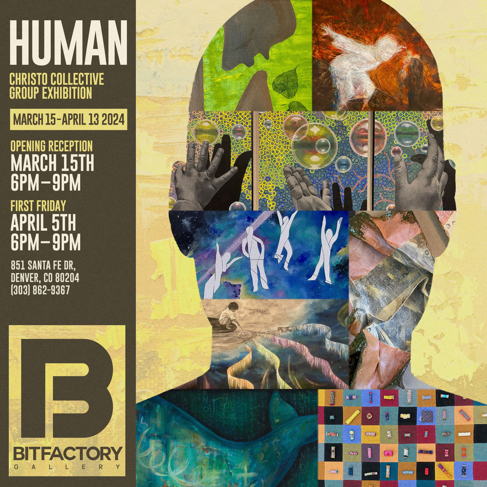 BitfactoryG's tweet photo. Join us this Friday from 6-9p for April’s First Friday &amp; the Human Exhibition featuring members of the Christos Collective
#BitfactoryGallery #HumanGroupExhibition #ChristosCollective #FigurativeArt #AbstractArt #TextileArt #AssemblageArt #FoundObjectArt #ContemporaryArt #FineArt https://t.co/6YD8ytoHSD