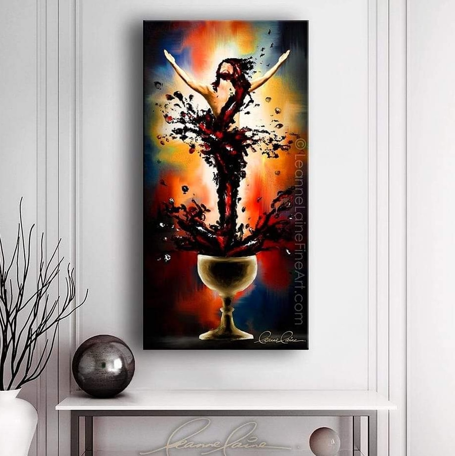 My #wine #art 'Risen', wishing you all a blessed #Easter Sunday ❤ (Find my #wineart Risen in many sizes:  leannelainefineart.com) #HappyEaster #wineartist