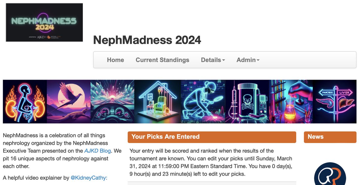 < 12 hours left to submit #NephMadness brackets at nephmadness.com Don't forget that you can submit 2/every email address you have!