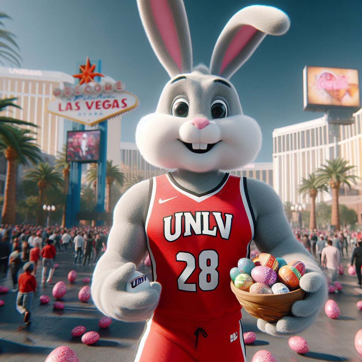 UNLVathletics's tweet photo. Happy Easter Rebs 🌼 https://t.co/tZmVTTzHZ9