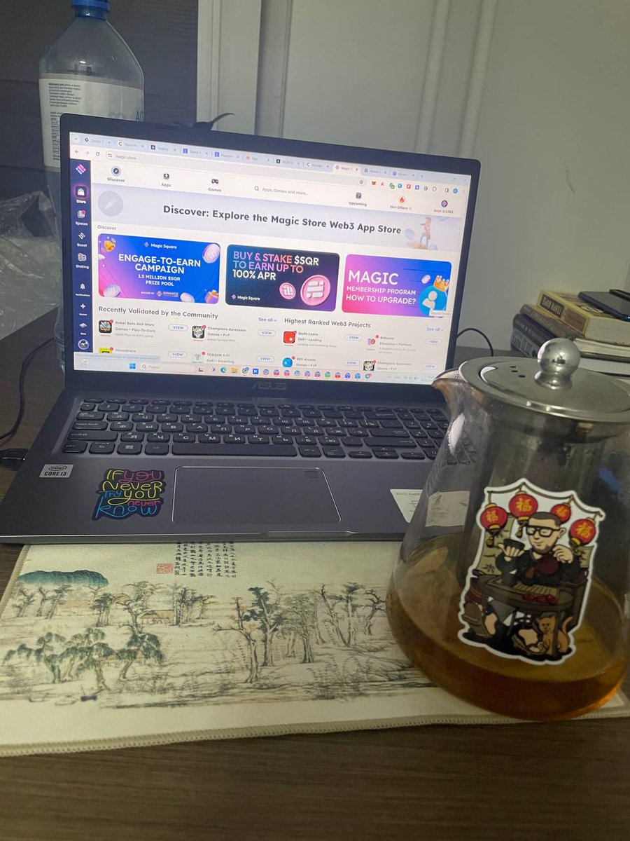 web3now727333's tweet photo. With good tea, we're looking at #MagicSquare. Riding the #MagicSquare wave this week! 🌊 Here’s my setup where I'm earning more $SQR daily. @magicsquareio Let’s get it! 🚀💼 https://t.co/Qr4ljXVlOT