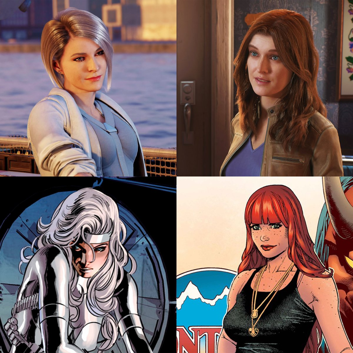Silver Sable's comic accurate redesign coming soon, and then Mary Jane. They look wholly different with the original face model. Insomniac Sable is short and super slim. Now, she's more athletic fit and tall like 616. Mary Jane looks so chef kisses. Stay tuned ❤
