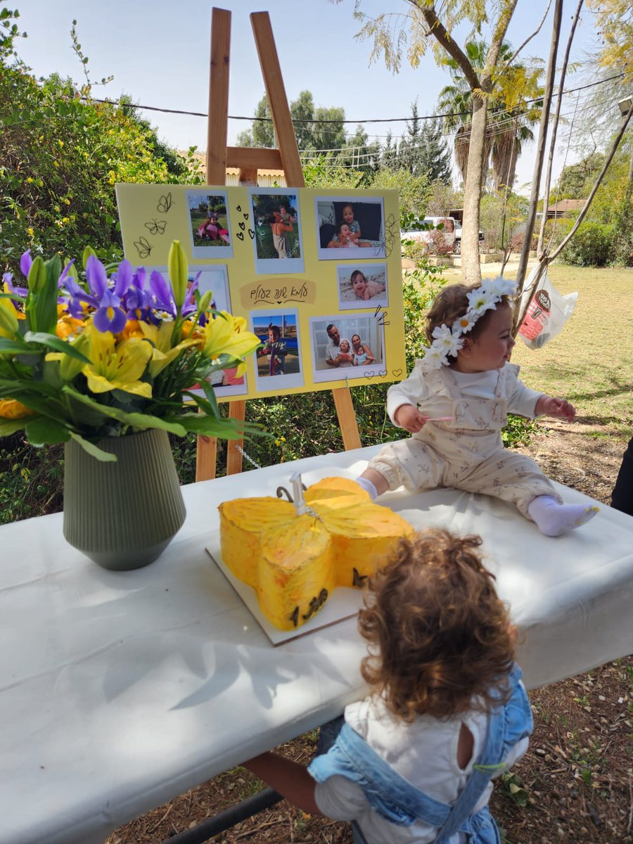 Today was such a painful day after a difficult week. We celebrated Alma's first birthday; six months witout Omri, half of her life. As always, proud of my brother who expressed our feelings. We will keep rallying in Israel; please rally for us abroad. 💛🎗 #BringThemHome