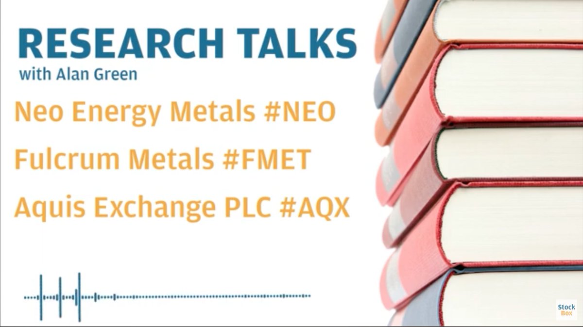 On this week's @StockBoxMedia #researchtalks, @Alan__Green @BrandMultiComms discusses:

✅ @NeoEnergyMetals #NEO 
✅ @FulcrumMetals #FMET 
✅ @Aquis_Exchange #AQX 
✅ @bidstack #BIDS 

#uranium #henkries #canada #gold #nickel @EnergyMetals #aquis #stockexchange #trading #bidstack…