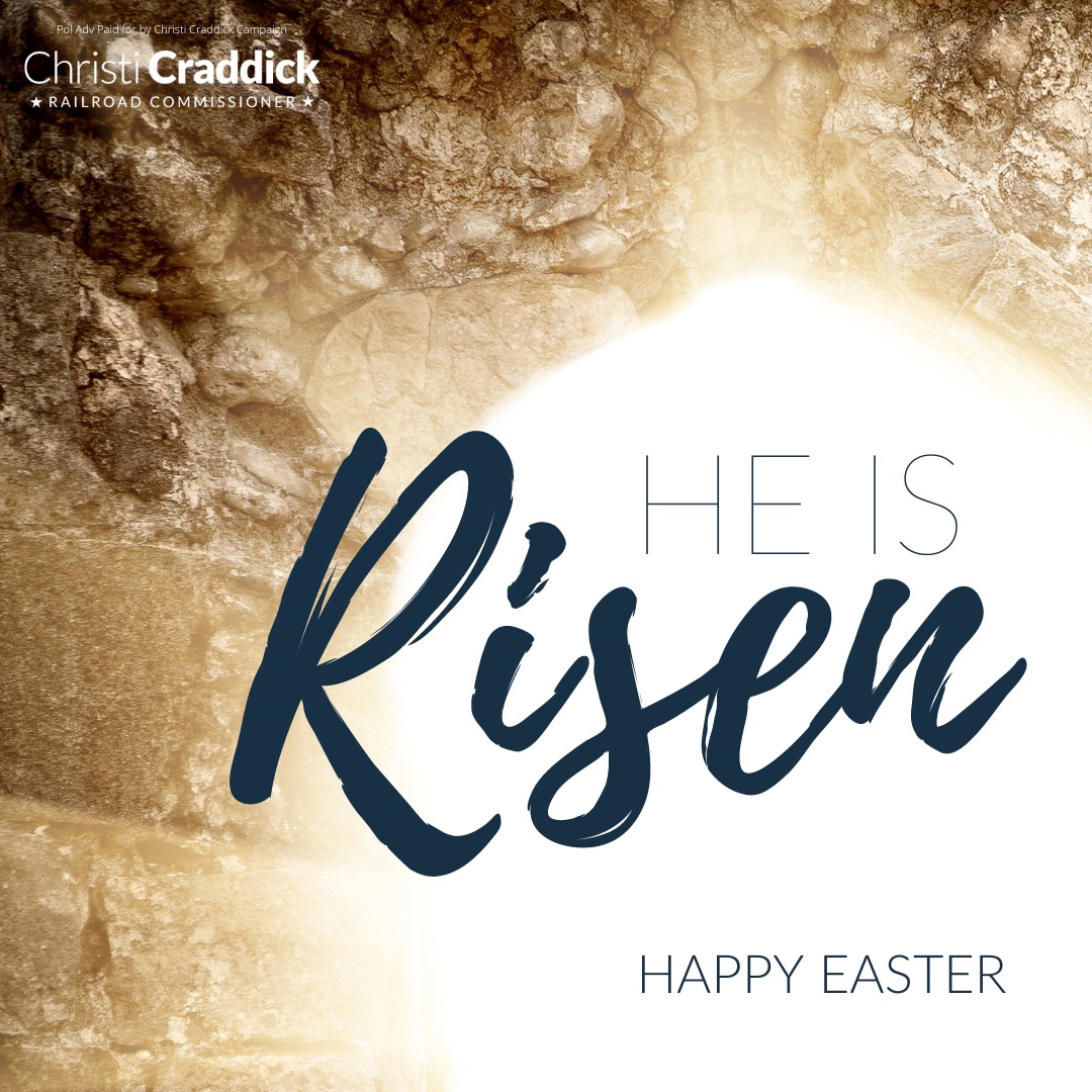 Hallelujah, He is risen! Wishing you and your family a joyous Easter Sunday! May this be a day of renewal and hope for every Texan. Happy Easter to us all! #EasterSunday #HeIsRisen