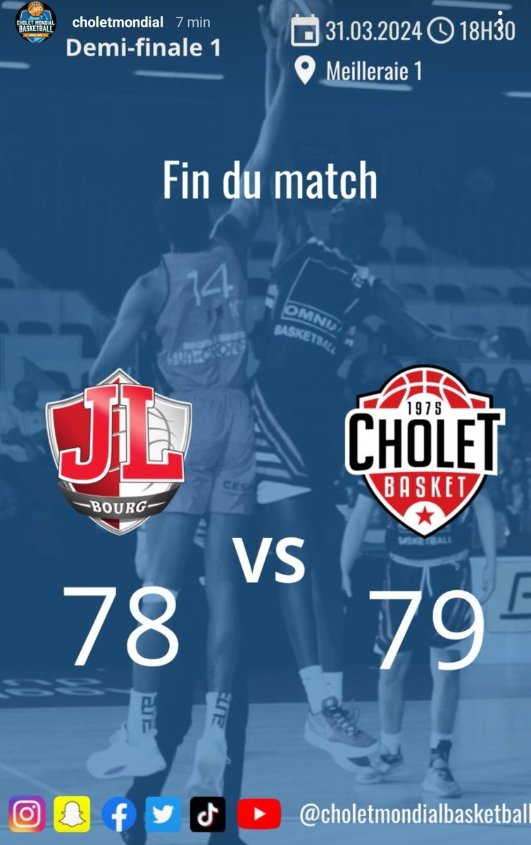 Direction la finale du @choletmondial pour @CB_officiel ! Rendez-vous à 20h30 pour la seconde demi-finale ! #CholetMondialBasketball