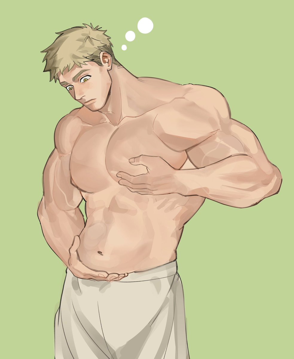 eating all those dungeon monsters is starting to catch up with him 🤭                                               
 #laiostouden #DeliciousinDungeon 
                                     🥗🥗🥗