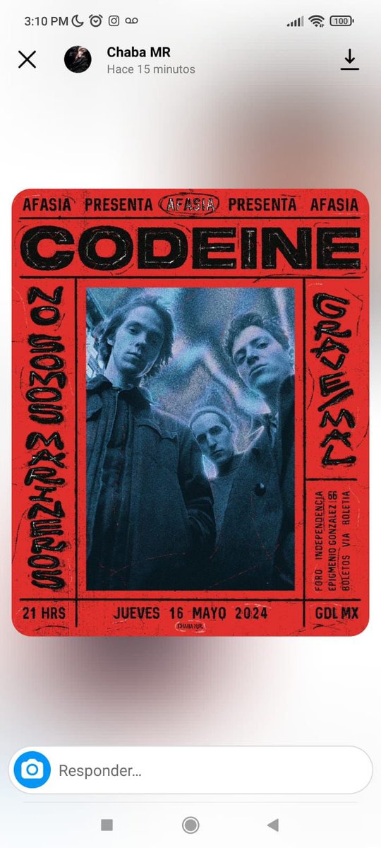 Guadalajara !!! Codeine este 16 de mayo en el Foro Independencia #codeinenyc

codeine-guadalajara.boletia.com