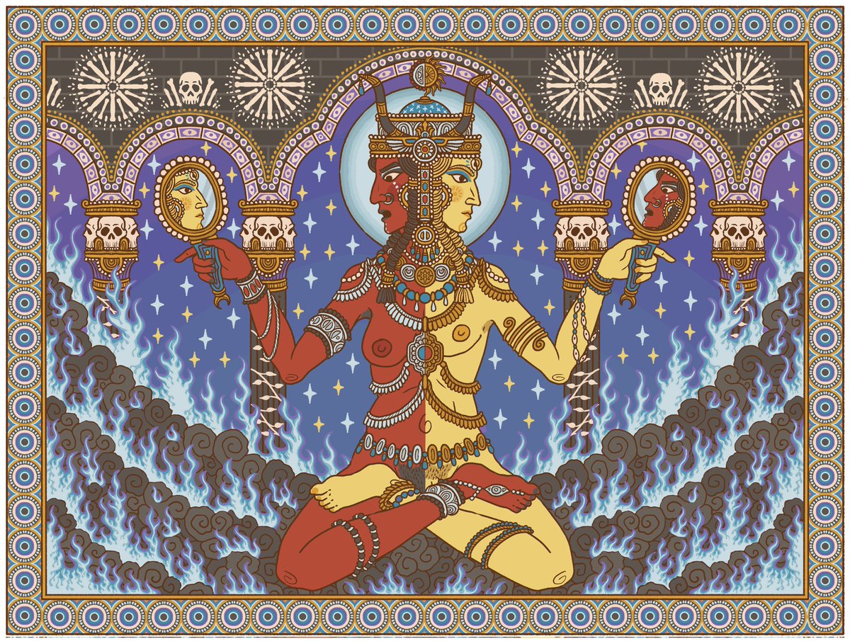 KleiosCanvas's tweet photo. The Red Goddess confronts herself as Nysalor/Gbaji, God of Truth and Lies https://t.co/6MUfbczj5l