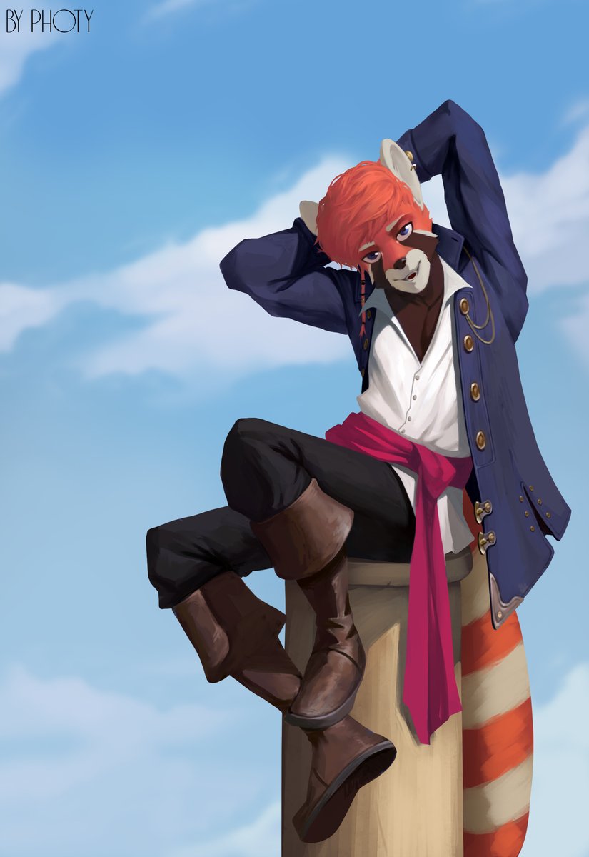 Arrr, mates! 🏴‍☠️🐼 My new artwork features a red panda ready to embark on an exciting adventure! What do you say? Are you ready to join  his crew? ⚓️ #furry #redpanda #pirate #artist #art #Commission