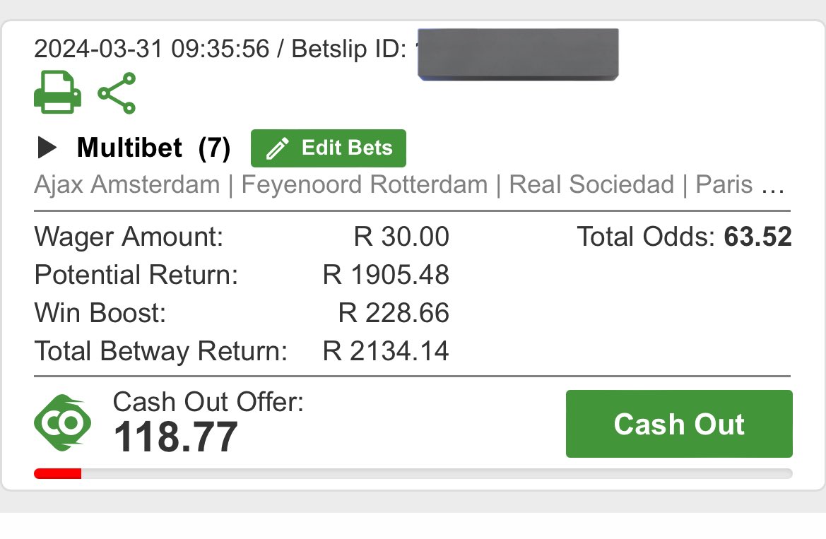 Cashout is open on this slip 🔥🔥🔥