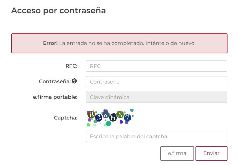 Informe_UFO's tweet photo. @SATMX ¿Está fallando el portal? Porque no puedo ingresar con la firma y con clave me da este mensaje. https://t.co/Z22VjdkHle