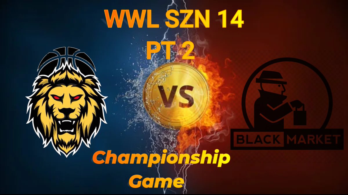 Weekend Warriors League🥉 (@2k_wwl) on Twitter photo WWL Season 1️⃣4️⃣ Championship round is set, everyone. Can the DaMyth Lions 🦁 get their get back, or is Black Market going to push👊 them in the mouth 🤔 again. 1,000 on the line. <a href="/ShaqDaMyth/">ShaqDaMyth</a> <a href="/JoeKnowsYT/">Joe Knows</a>
<a href="/Baugherrr/">Baugher🧛🏼</a> <a href="/BlkFrankWhite1/">TheBlkOne</a> <a href="/yeynotgaming/">LVI YEY</a> <a href="/2kCompGames/">Jelani Mitchell</a> @youFamousEnough WWL Season 1️⃣4️⃣ Championship round is set, everyone. Can the DaMyth Lions 🦁 get their get back, or is Black Market going to push👊 them in the mouth 🤔 again. 1,000 on the line. <a href="/ShaqDaMyth/">ShaqDaMyth</a> <a href="/JoeKnowsYT/">Joe Knows</a>
<a href="/Baugherrr/">Baugher🧛🏼</a> <a href="/BlkFrankWhite1/">TheBlkOne</a> <a href="/yeynotgaming/">LVI YEY</a> <a href="/2kCompGames/">Jelani Mitchell</a> @youFamousEnough