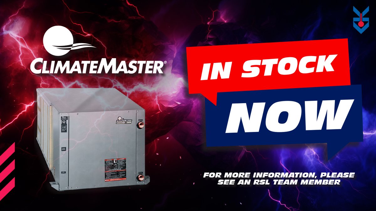 RSLCanada's tweet image. We now carry ClimateMaster geothermal heating options! 
 
Call or visit our RSL branches for more information and availability. 

#ClimateMaster #InStock