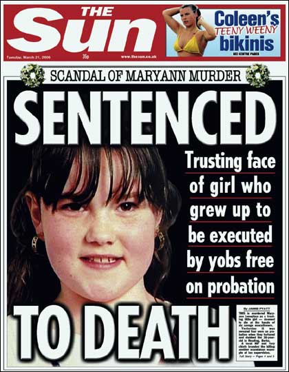 Almost forgotten...

Mary Ann Leneghan...

Mary Ann was ordered to strip, then gang-raped, forced to smoke crack cocaine and heroin, slashed with knives, and covered in boiling sugar water before being bundled into a car and driven to Prospect Park, an expanse of open space,