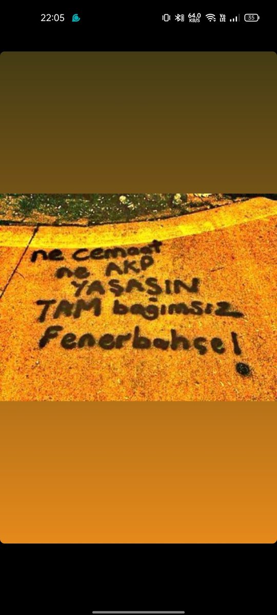 Yaşasın tam bağımsız Fenerbahçe.