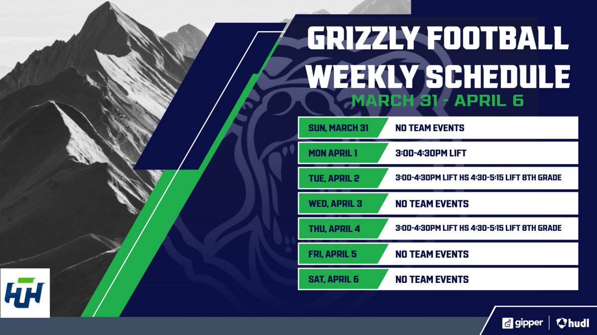 Here's our schedule for the week!