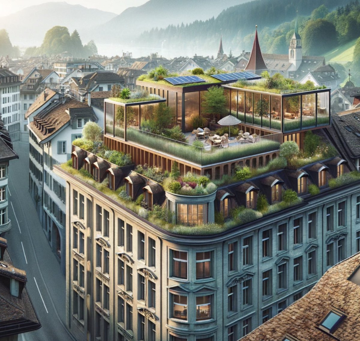 Mehr Wohnungen durch Verdichtung
In Luzern verbirgt sich ein unschätzbares Potenzial in der intelligenten Nutzung des bestehenden städtischen Raums: die Verdichtung.
Durch das Aufstocken können wir Wohnraum schaffen, ohne weitere Grünflächen zu beanspruchen. 
 #Luzern #GLP