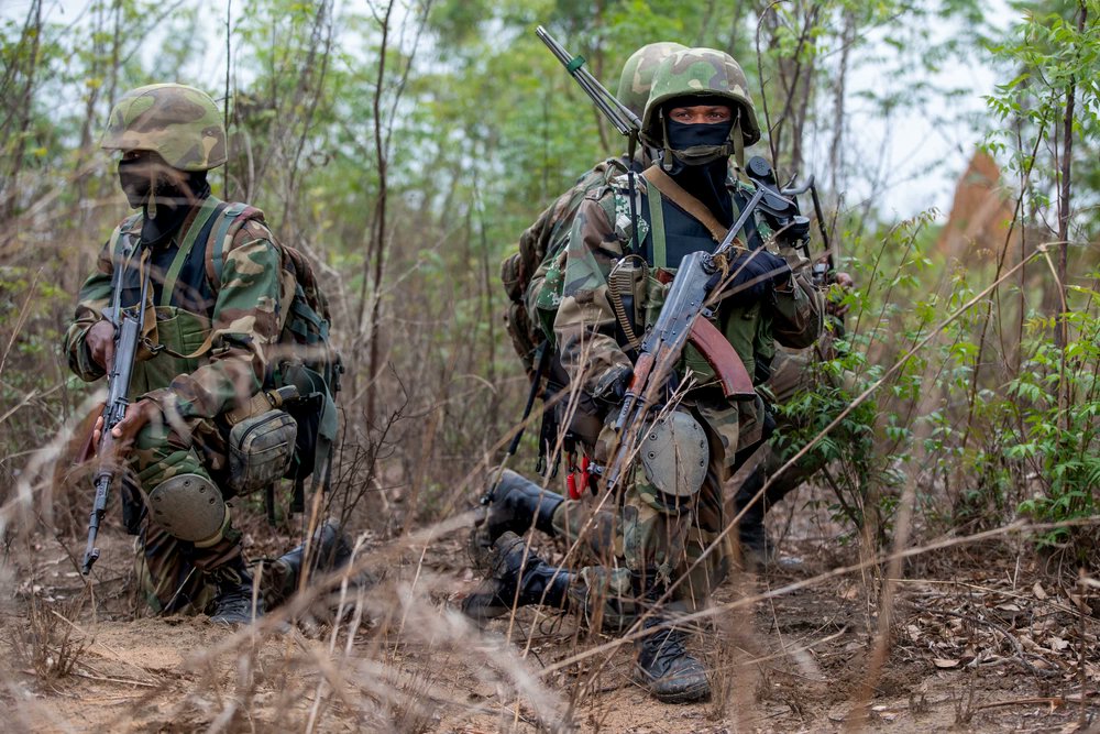 Special Operation Forces from #CaboVerde pull security during a reconnaissance training event in Volta, Ghana, March 7, 2023. Cabo Verde will train alongside international and other #AfricanPartners nations for #Flintlock24 - @USAfricaCommand's premier #SOFinAfrica exercise.