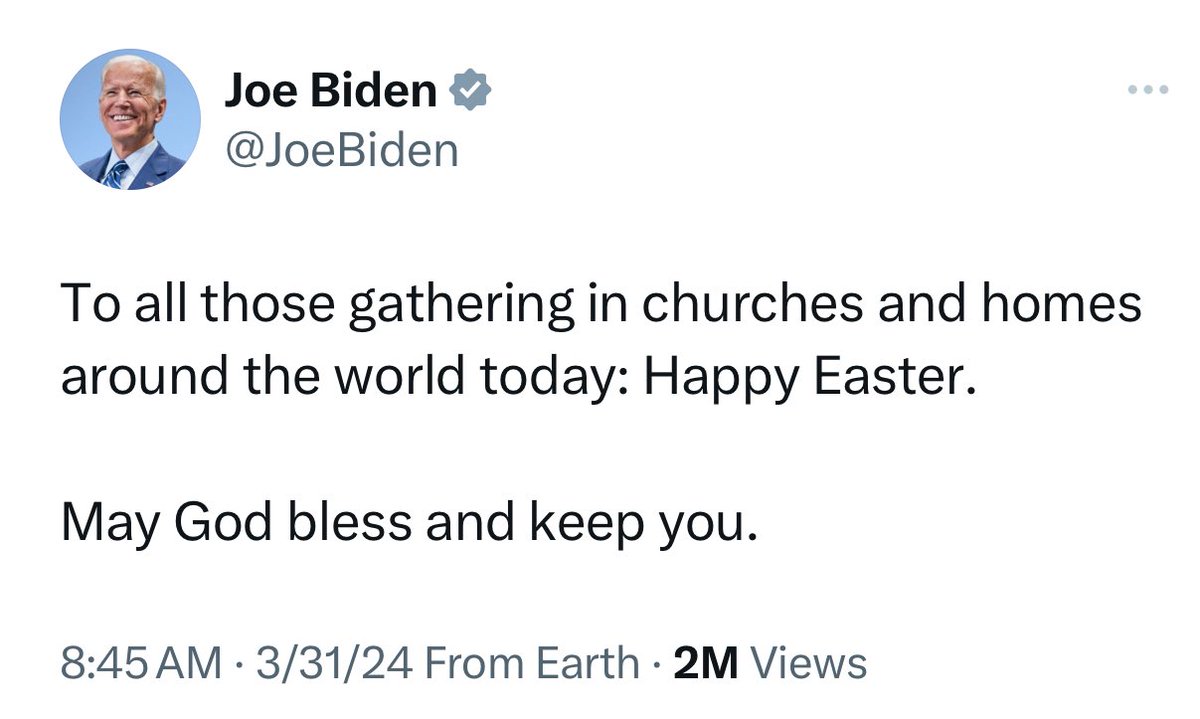 sahilkapur's tweet image. Easter messages from the two major presidential candidates.