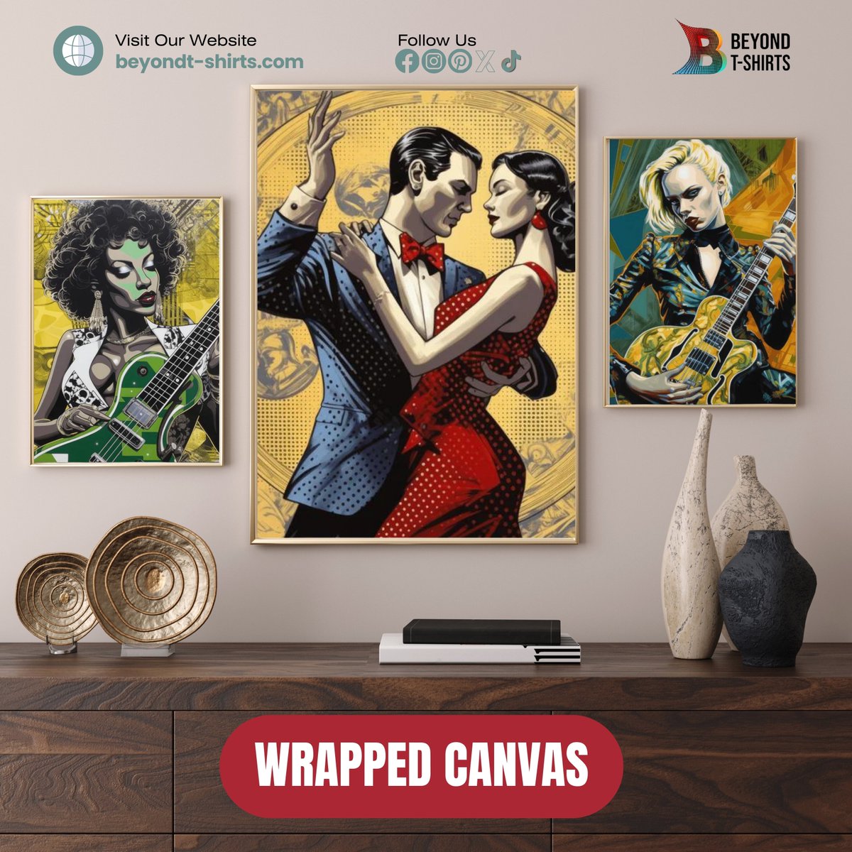 🎨 Unleash your walls’ potential with our vibrant wrapped canvases! 🎨 Dive into a world where art meets style at beyondt-shirts.com. #ArtLovers #homedecorideas